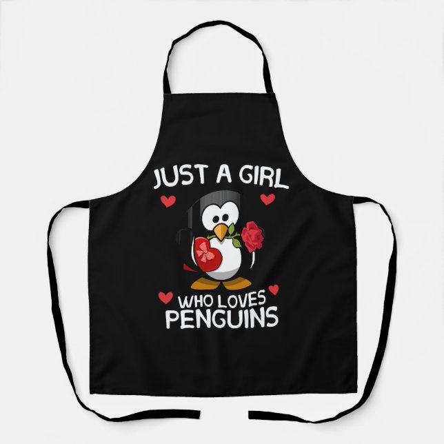 Tablier Juste une fille qui aime les pingouins (Recto)