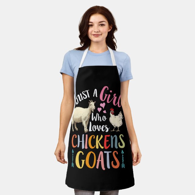 Tablier Juste Une Fille Qui Aime Les Poulets Chèvres Agric (Porté)