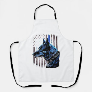 Tablier K9 Berger Allemand Police Chien Mince Ligne Bleue 