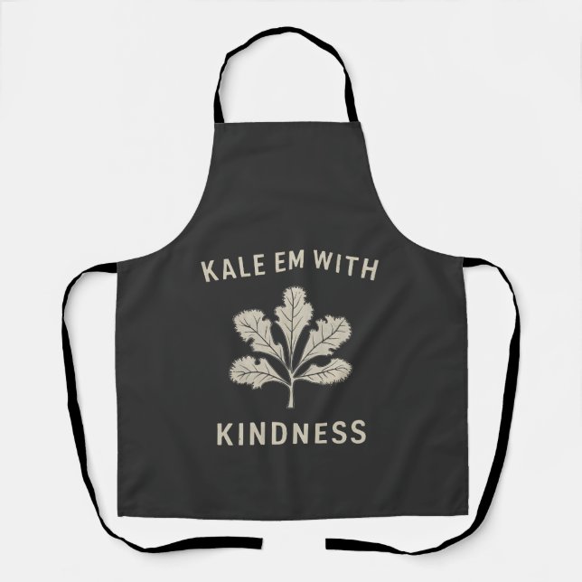 Tablier Kale Em Avec Kindness Funny Pun Légume Vegan (Recto)