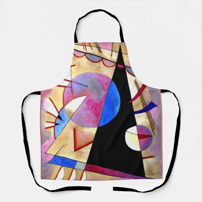 Tablier Kandinsky - Cubisme Abstrait avec rose et blues (Recto)
