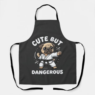 Tablier Karateka Pug Chien Mignon Mais Dangereux