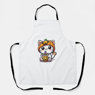 Tablier Kawaii Chat Halloween Anime Boba Thé Buble Lait Te