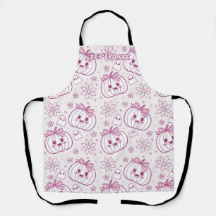 Tablier Kawaii Citrouilles, Fantômes & Fleurs