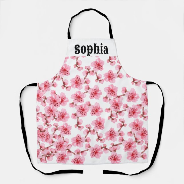 Tablier kawaii pink cherry blossoms (Recto)