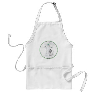 Tablier Keeshond Noël Snowman Peinture Chien Art