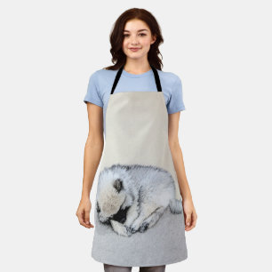 Tablier Keeshond Sleeping Puppy Peinture Chien Art origina