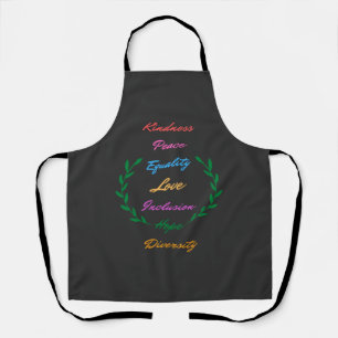 Tablier Kindness Peace Equality Love Inclusion Hope Divers