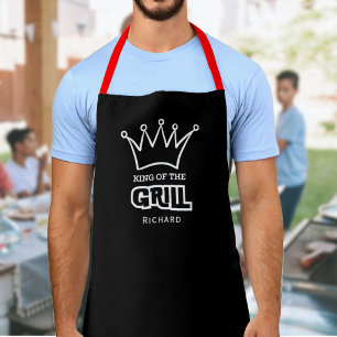 Tablier King of the Grill, drôle monogrammed couronne barb