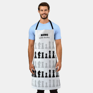 Tablier King Of The Kitchen Chess Black White Motif