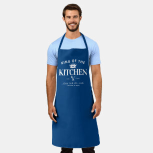 Tablier King of the Kitchen Crown Foodie Papa Homme Marine