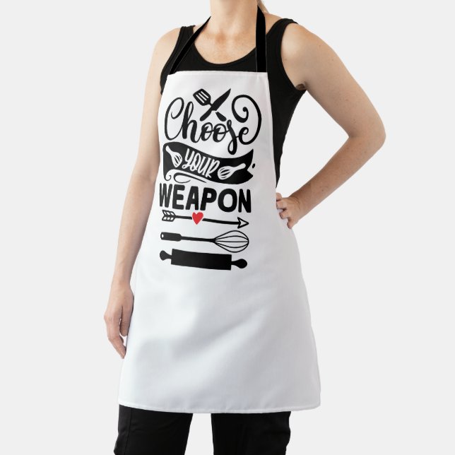 Tablier Kitchen Warrior : Choisissez votre arme culinaire (Insitu)
