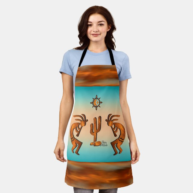 Tablier Kokopelli Et Cactus Apron (Porté)