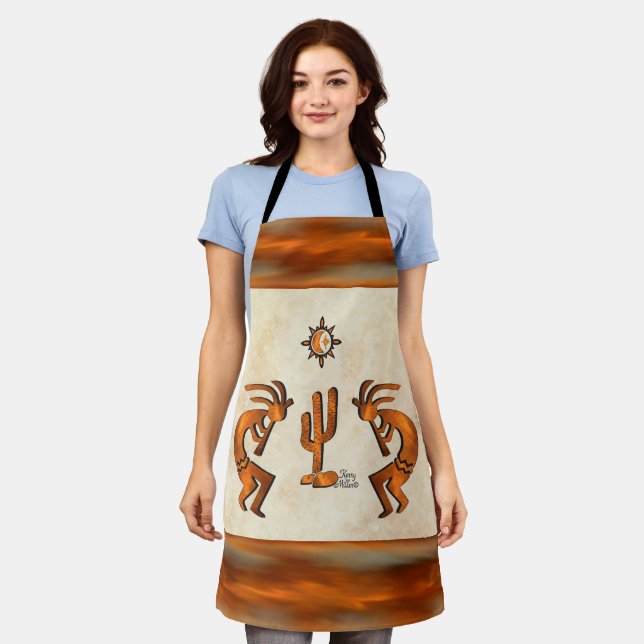 Tablier Kokopelli Et Cactus Apron (Porté)