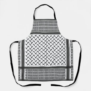 Tablier Kuffiya en Jordanie noir et blanc