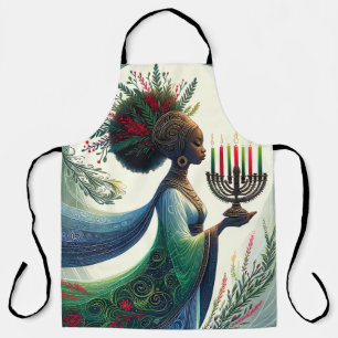 Tablier Kwanzaa belle femme avec Kinara