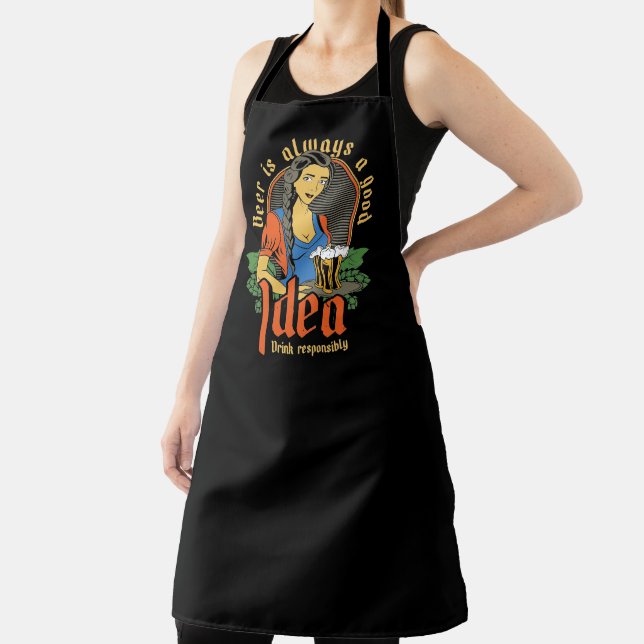 Tablier La bière est toujours une bonne idée Bartender Apr (Insitu)