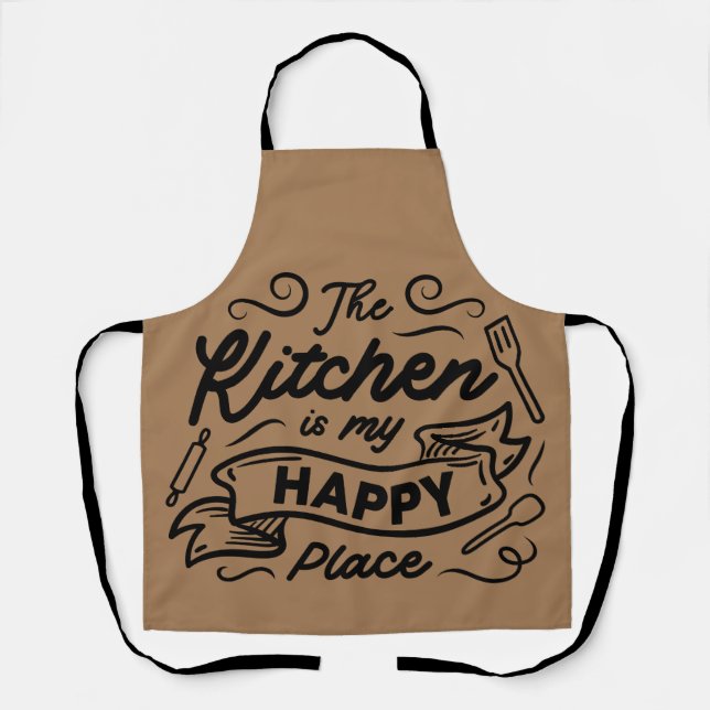 Tablier La Cuisine Est Mon Endroit Heureux (Recto)
