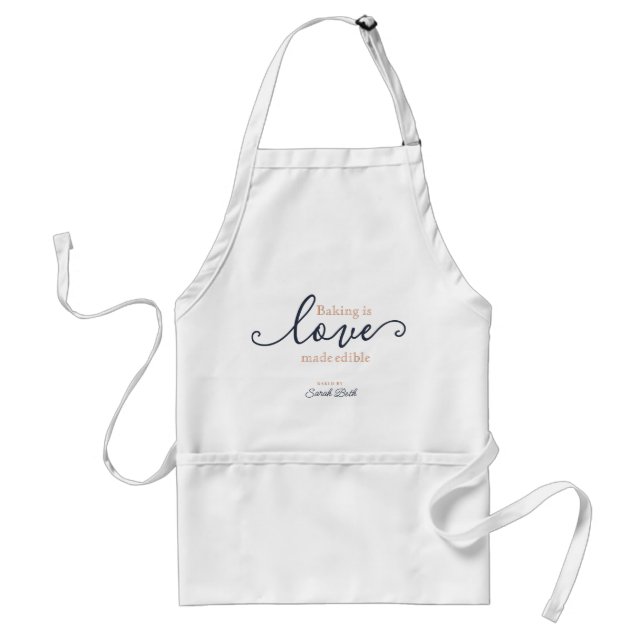 Tablier La cuisson est l'amour fait comestible Tan Marine  (Devant)