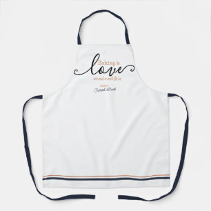 Tablier La cuisson moderne est Love Script on White Classy