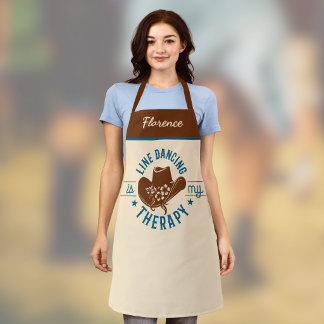 Tablier La danse en ligne est ma thérapie Monogramme de da