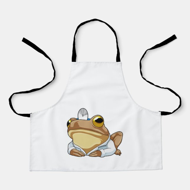 Tablier La grenouille comme docteur avec le manteau du doc (Recto)