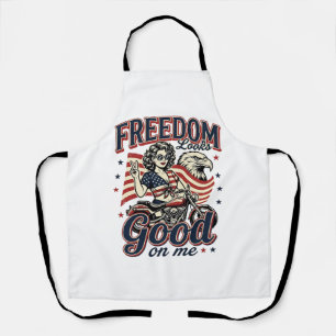 Tablier La liberté est belle Patriotique Vintage Eagle