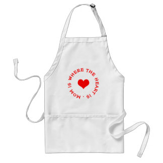 Tablier la maman est où le coeur est bouton