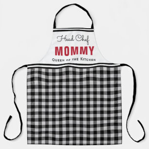 Tablier La mère de Buffalo Plaid, noire et blanche