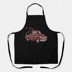 Tablier La Saint-Valentin Camion Drôle Buffalo Plaid Léopa