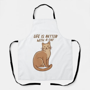 Tablier La vie est meilleure avec un chat – Création migno