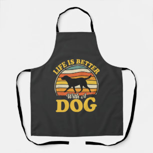 Tablier La vie est meilleure avec un chien rétro