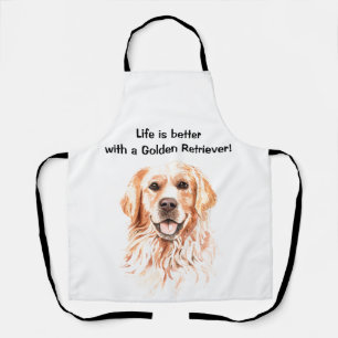 Tablier La vie est meilleure avec un Golden Retriever