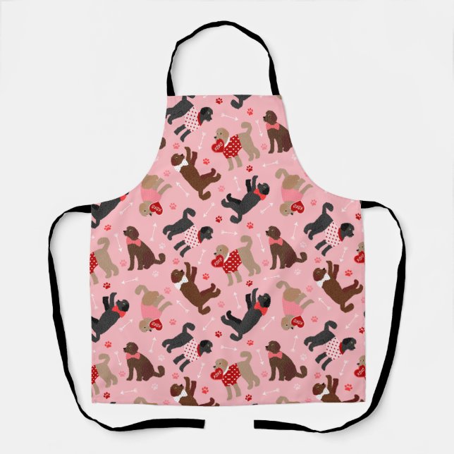 Tablier Labradoodle / Goldendoodle Valentine Motif (Recto)