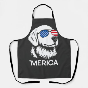 Tablier Labrador patriotique drapeau américain Quatre Juil