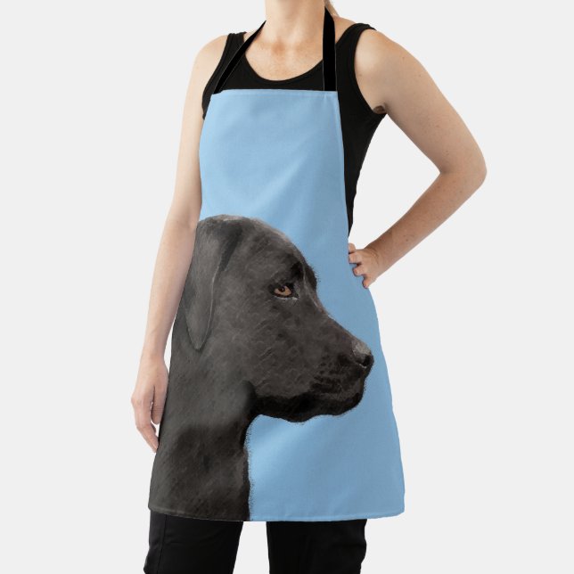 Tablier Labrador Retriever Black Peinture Original Chien A (Insitu)