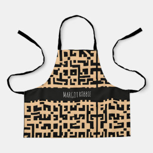 Tablier Labyrinthe logrus Motif beige monochromatique