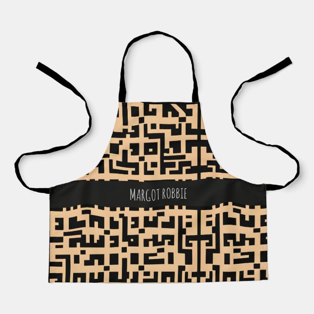 Tablier Labyrinthe logrus Motif beige monochromatique (Recto)