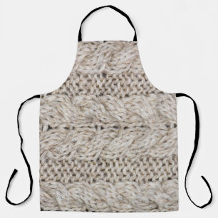 Tablier Laine de tricot blanc, arrière - plan de texture