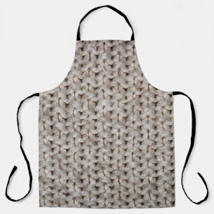 Tablier Laine de tricot blanc : texture cosy.