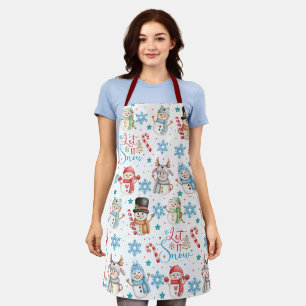 Tablier Laisser la neige Snowman Motif Noël