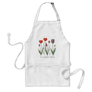 Tablier Laissez-vous grandir Tulipes Art floral à coeur