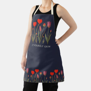 Tablier Laissez-vous grandir Tulipes Art floral à coeur
