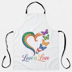 Tablier l'amour est l'amour lgbt papillon cœur arc-en-ciel