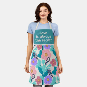 Tablier L'amour est toujours le motif floral pastel secret