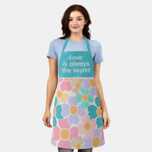 Tablier L'amour est toujours les fleurs pastel secrètes
