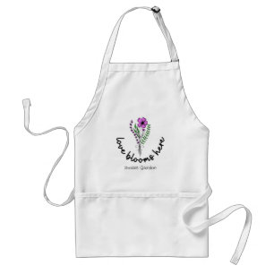 Tablier L'amour fleurit ici Personnaliser le nom des amate