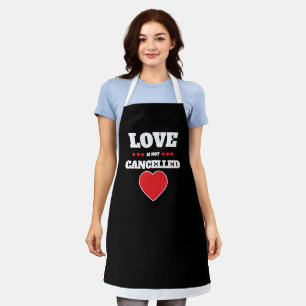 Tablier L'amour n'est pas annulé Ultra mignon Rouge Blanc 