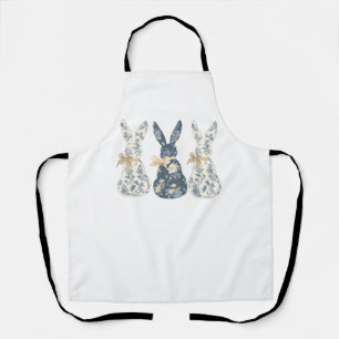 Tablier Lapin Bleu Floral Mignon Joyeux Jour de Pâques Coq
