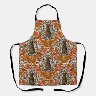 Tablier Lapin d'automne sur blanc